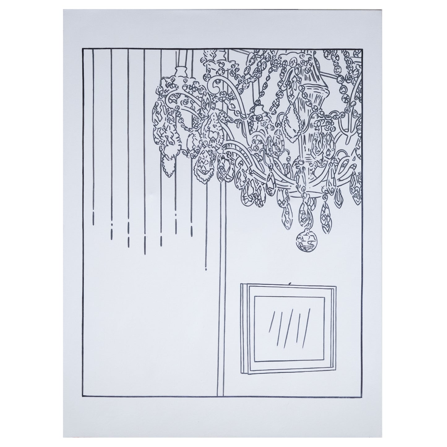 Instrucciones para una reproducción fotográfica (traced) - Chandelier (traced) de Louise Lawler